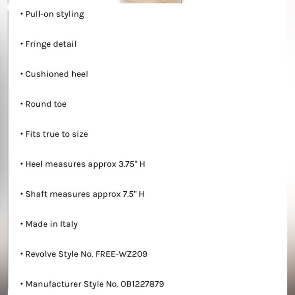 Free People boots Wild Rose Slouch Size 8.5 cream - Picture 11 of 11